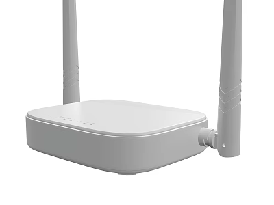 White Wireless Router With Dual Antennas For Daily Use Electrical Appliance 3d model