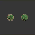 Green Leafy Plants With White Flowers On Hexagonal Wooden And White Stands