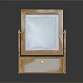 Vintage Wooden Dressing Table With Mirror Drawer And Decorative Floral Patterns