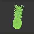 Fresh Ripe Pineapple With Green Leafy Top And Yellow Textured Skin On Dark Background