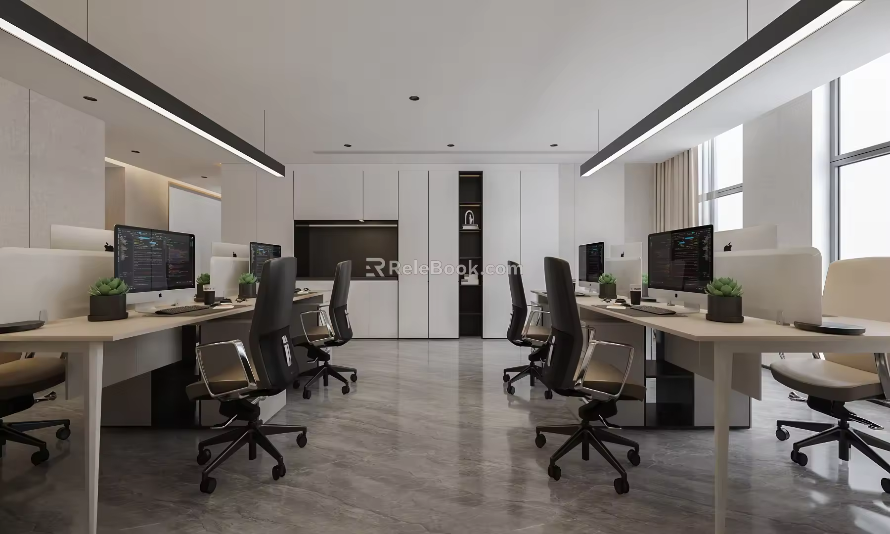 Corridor of public office area 3d model