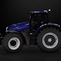 Blue Agricultural Tractor with Large Tires Spacious Cabin and Functional Design for Farming Operations