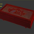 Decorative Ornament Set Wooden Box With Blue Panel And Golden Ornamental Motifs