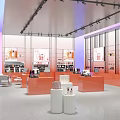 Modern Specialty Store Interior With Display Counters Product Shelves And Bright Lighting