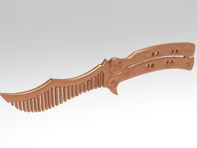 Copper Vintage Decorative Ornament Set With Comb Design For Home 3d model