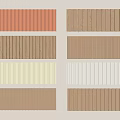 Decorative Wall Panels In Various Colors With Vertical Stripe Design 3d model