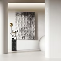 Modern Textured Wall Art With Gray Pattern And Decorative Gold Accents
