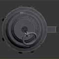 Tactical Green Silver Grenade Weapon With Top Ring Metal Body And Numerical Markings