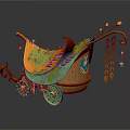 Modern carriage ancient frame car 3d model