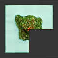 Cartoon Volcano Scene With Cross Section Lava Flow Green Vegetation And Blue Ocean