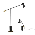 Modern Floor Lamp With Black Metal Frame And Marble Base Design