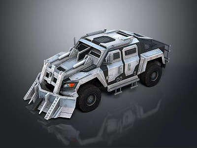 Armored Tactical Vehicle With Heavy Duty Reinforced Body And Large Off Road Tires 3d model