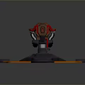Futuristic Energy Weapon With Flaming Barrel Red Flame Base And 3D Model Design