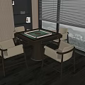 Mahjong Table and Chair Mahjong Machine Chess and Card Table 3d model
