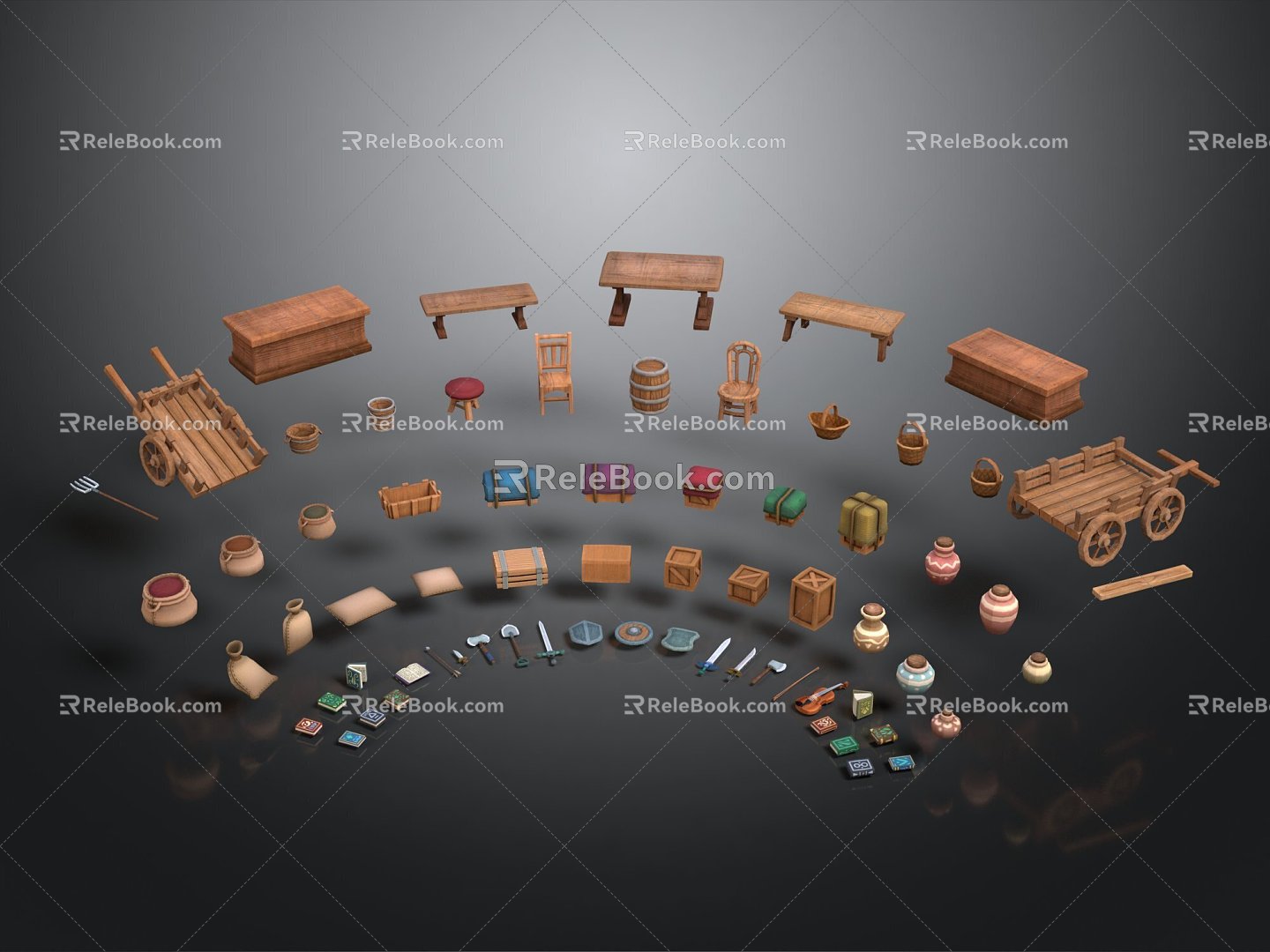 Medieval Items Dungeon Items Medieval Furniture Old Furniture Dungeon Items Ancient Brick Wall Brick Wall 3d model