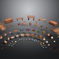 Medieval Items Dungeon Items Medieval Furniture Old Furniture Dungeon Items Ancient Brick Wall Brick Wall 3d model