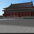 Traditional Chinese Ancient Architecture Birds Eye View Symmetrical Layout Courtyards And Pagoda