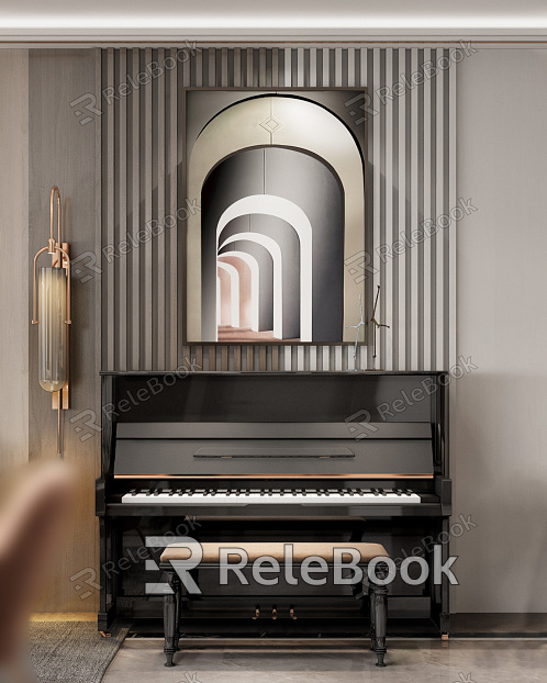 Modern Piano Vertical Piano Electronic Organ Wall Lamp Wall Decorations Vertical Piano Electronic Organ model