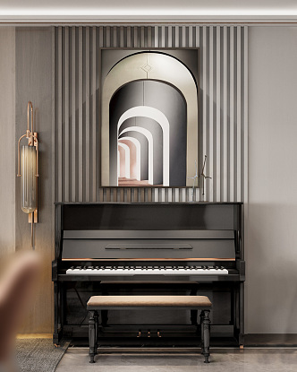 Modern Piano Vertical Piano Electronic Organ Wall Lamp Wall Decorations Vertical Piano Electronic Organ 3d model