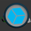 Blue Robot Game Character 3D Model With Green Glowing Arm And Blue Base Design