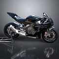 Black Sport Motorcycle With Aerodynamic Body Sleek Design And High Performance Features