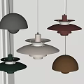 Stylish Modern Pendant Lights In Various Colors And Unique Shapes For Interior Decor 3d model