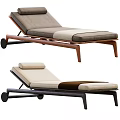 Modern Lounge Chair Design With Wooden Frame And Upholstered Beige Brown Seats