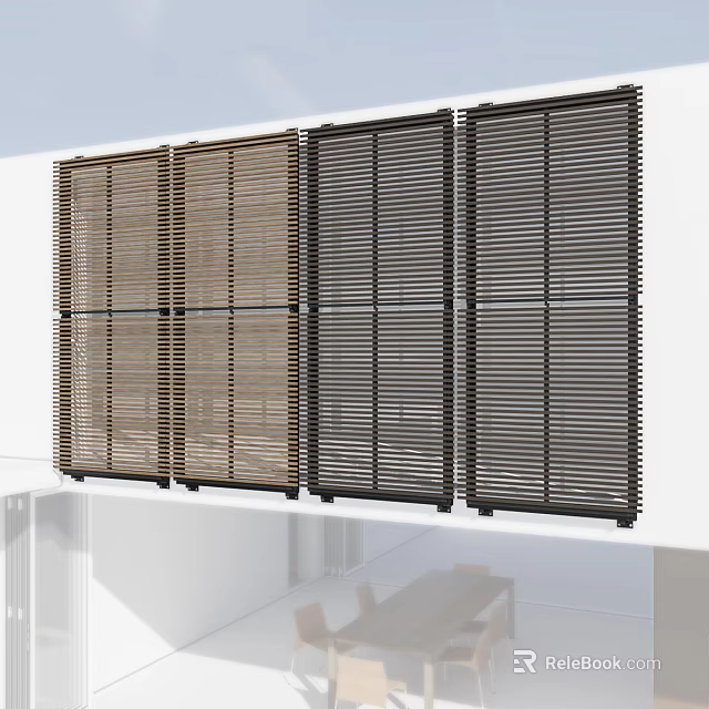 Modern Window Blinds In Various Colors For Home Decor And Interior Design 3d model