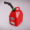 Red Jerry Can With Black Spout Green Cap And Handle For Fuel Storage