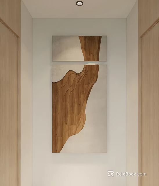 Abstract Paintings With Wooden Texture For Wall Decor 3d model