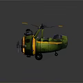 Green Passenger Plane Model Toy Featuring Propeller Yellow and Black Decorative Details