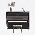 Different Style Pianos Featuring Musical Instruments And Art Supplies With Music Sheets Vases And Stools