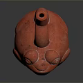 Red Ceramic Frog Sculpture With Chubby Body Slender Neck And Prominent Eyes