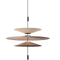 Modern Three Tiered Pleated Fan Shaped Chandelier With Light Colored Design