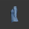 Women's Blue Button Down Shirt With Long Sleeves And Sleek Design
