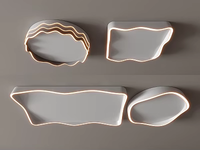 Modern Ceiling Light Square Ceiling Light Round Geometric Ultra-thin Bedroom Living Room Children's Room Simple 3d model