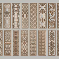 new chinese style openwork window openwork window grilles pane 3d model
