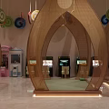 Modern SPA Sauna With Multiple Colorful Hexagonal Compartments Metal Mesh Screens Green Plants Marble Flooring