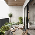 Quiet Balcony Apartment Balcony 3d model