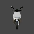 Modern White and Gray Electric Scooter with Comfortable Seat and Black Handlebar