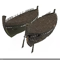 Traditional Wooden Watercraft With Intricate Hull Carvings And Retro Design Features