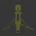 Yellow Tripod Mounted Monitoring Equipment With Radar Like Sensor And Movable Wheels