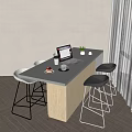 Bar chair combination 3d model