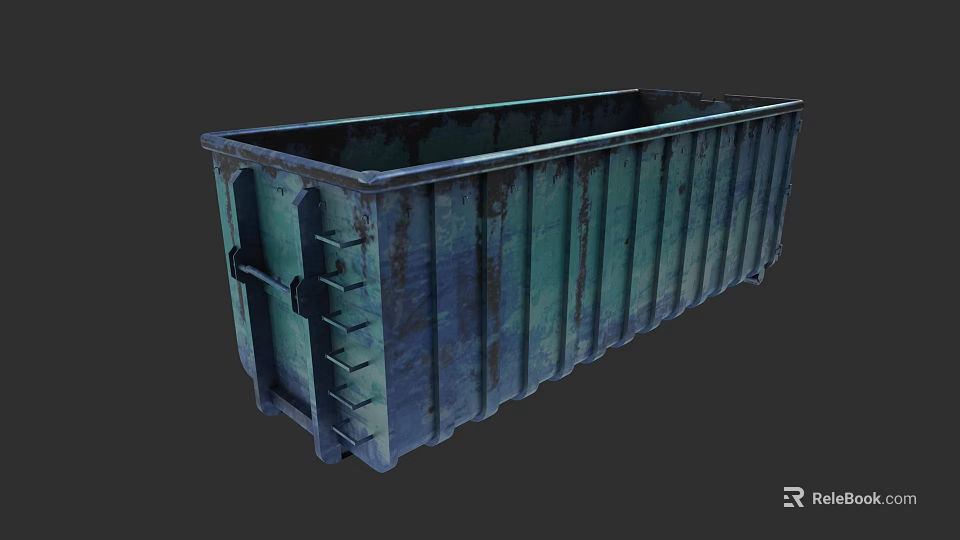 Rustic Blue Green Shipping Container Basic Structure for Building Design 3d model 