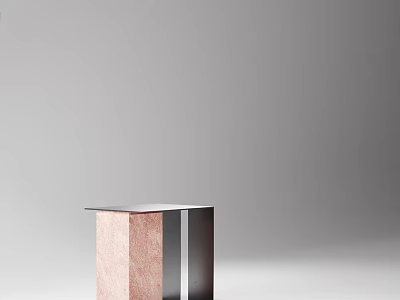 Modern Minimalist Stool With Marble Seat And Metal Frame For Contemporary Living Spaces 3d model