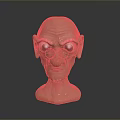 Cartoon Character Head Sculpture With Large Round Glasses Big Nose And Wrinkles