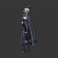 Game And Movie Character With Halo Blue Hair Long Cloak Carrying Case