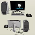 Alienware Desktop Computer Setup With Monitor Keyboard And Mouse Components
