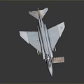Gray Airplane Scale Model with Ladder and Detailed Display Stand Design