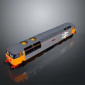 Gray And Yellow Model Train With Z Logo On Black Background 3d model